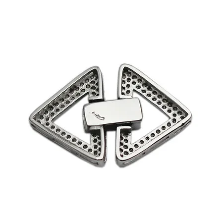 Beadsnice чистого 925 пробы серебра кубического циркония DIY ювелирных изделий складной над застежкой ювелирных изделий Разъем составные части ожерелья ID35282