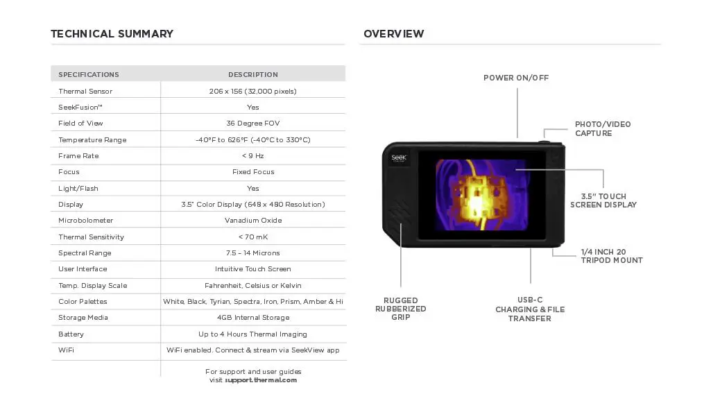 Seek термальный снимок/SHOT PRO Imaging camera инфракрасная imager ночное видение фото/видео/большой сенсорный экран/206x156 или 320x140/Wifi