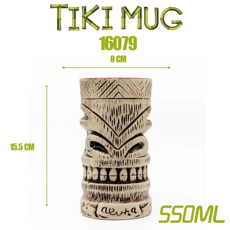 Гавайские кружки Tiki, Коктейльные кружки, пивные кружки, кружки для вина, керамические кружки Tiki, отлично подходят для коктейльных напитков, вечерние кружки