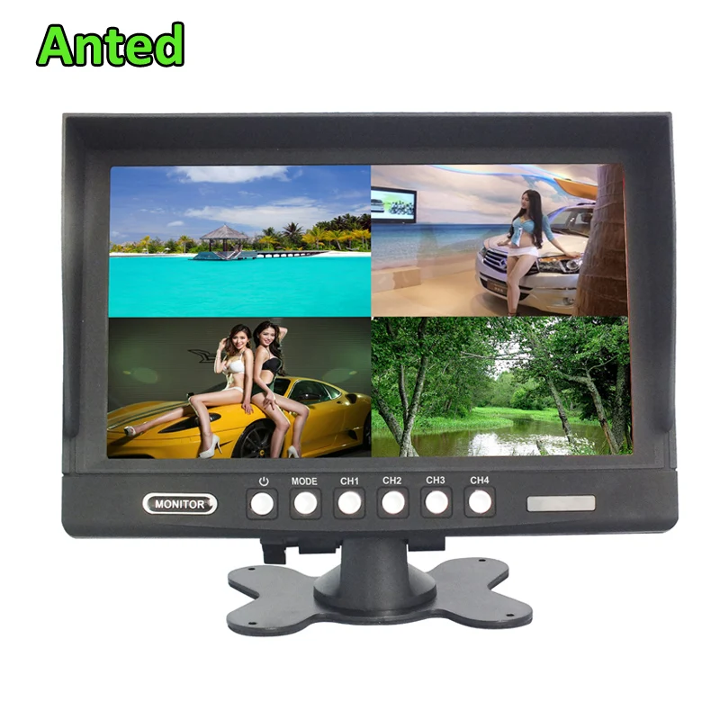 9 &quotАвтомобильный ЖК-монитор с четырехъядерным разделителем дисплей 4-канальный