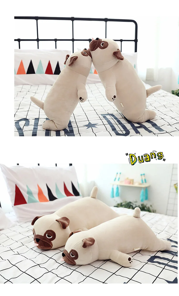 Новые милые животные Kawaii собака кукла подушка для сна подарок на день рождения ребенок девочка мягкий, укачивающий Мопс Stuffedl 55 см