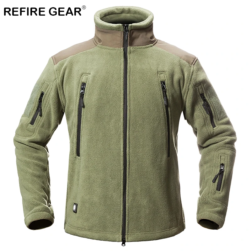 Мужская теплая флисовая куртка ReFire Gear военная тактическая с множеством карманов