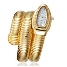 2018 роскошные золотые женские часы CUSSI с браслетом под змеиную кожу, модные кварцевые наручные часы, женские часы со змеиным узором, Reloj Mujer, подарки