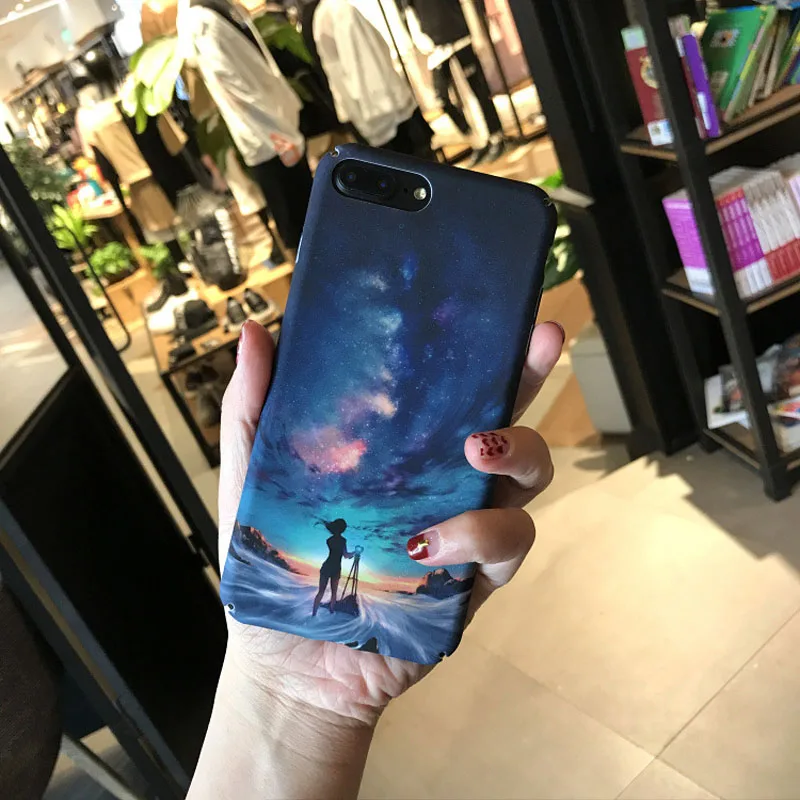 Новая мода для iPhone 7 звездное небо звезда Жесткий ПК чехлы телефонов фотография