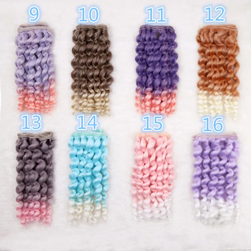 Куклы парики 15 см * 100 1/3 1/4 1/6 BJD SD Blyth салонная кукла Вьющиеся волны волос градиент