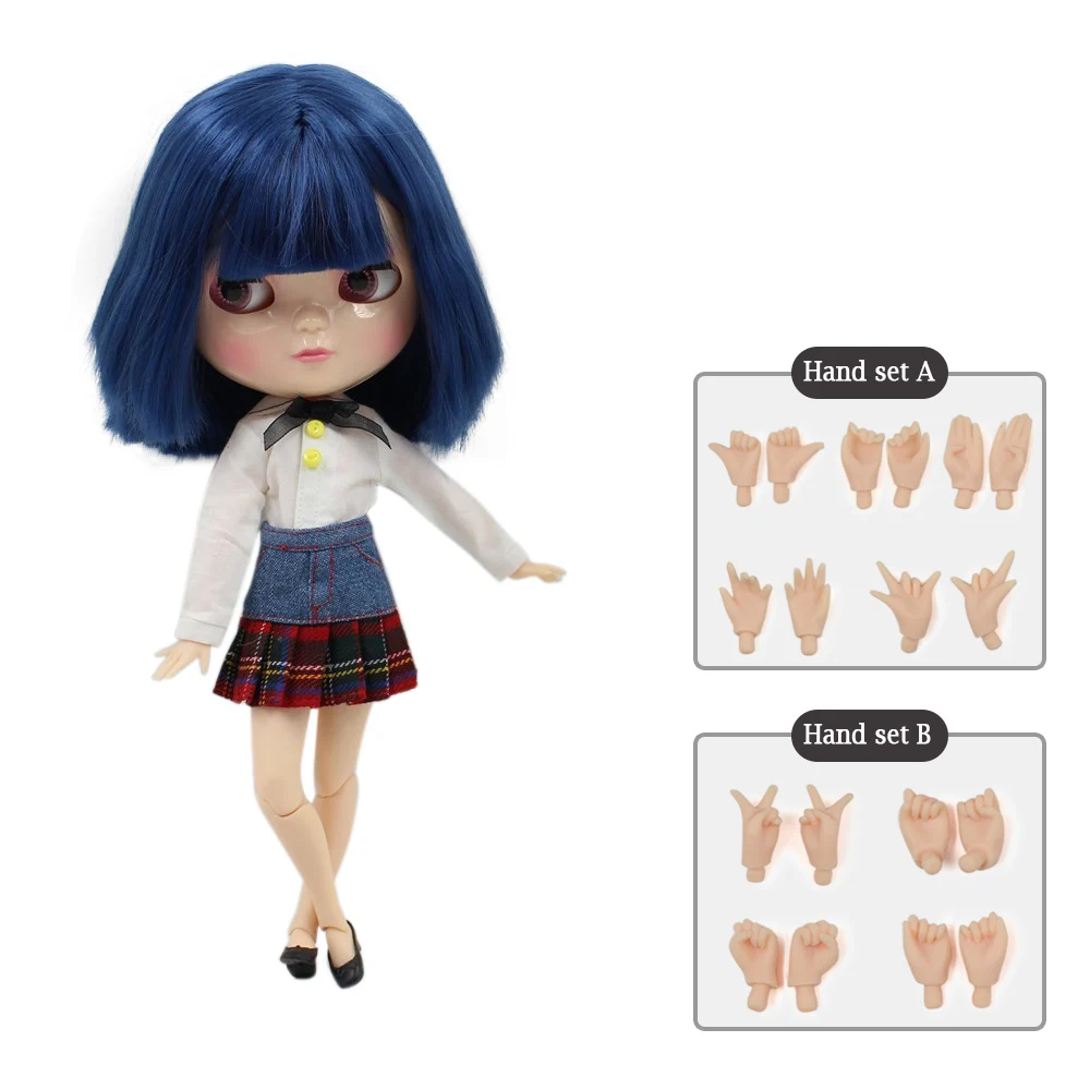 Шарнирная кукла ICY DBS BJD шарнирное тело с голубыми короткими волосами включая