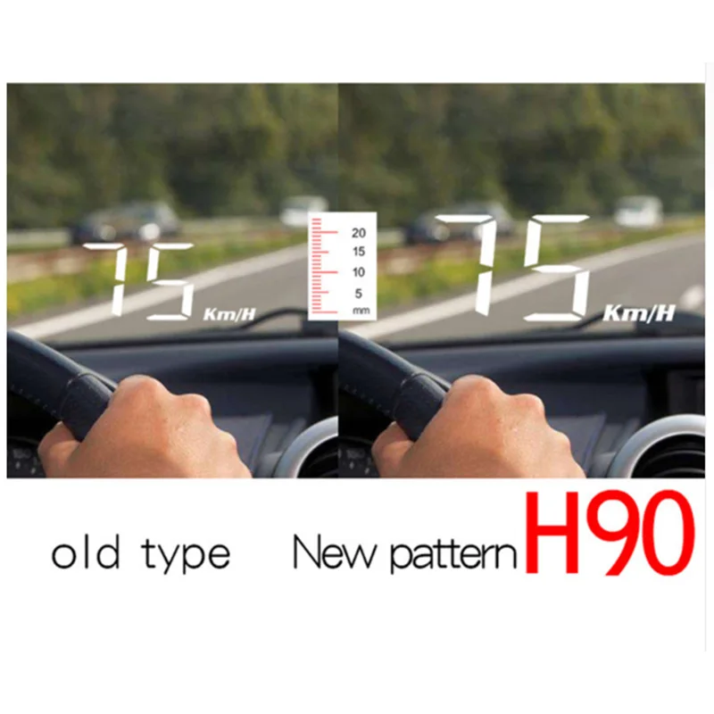 HD90 Мини OBD Hud небольшие шрифты цифровой автомобильный проектор скорости на