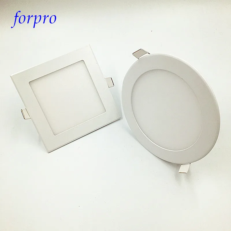 

FORPRO 12pcs/lot Ulthra thin led downlights Panel light 3W 4W 6W 9W 12W 15W 18W 25W Round/Square AC110-230V LED lamps