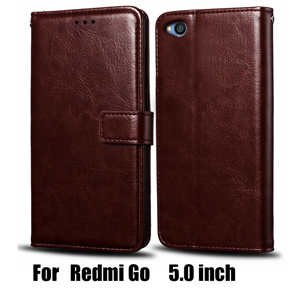Luxury TPU wallet case for Xiaomi Redmi Go PU Leather Special Flip With Card Pocket Phone Cover Kickstand | Мобильные телефоны и