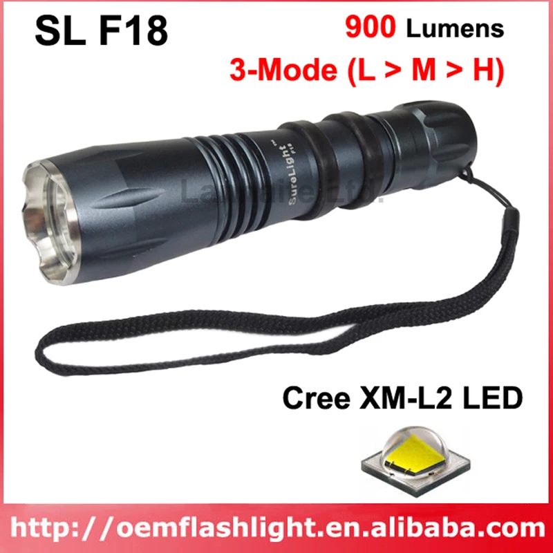 Светодиодный фонарик SL F18 Cree XM-L2 теплый белый 3000K/нейтральный 4500K/Белый 6500K 1000