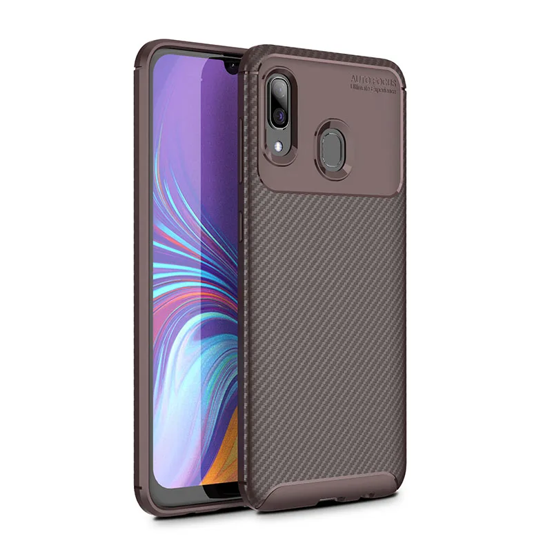 Чехол для samsung a10 a20 e a20e a30 a40 a50 a70 m10 m20 m30 задняя крышка на galaxy m 10 20 30 40 50 70 coque Мягкий защитный чехол на заднюю панель из полиуретана - Цвет: Коричневый