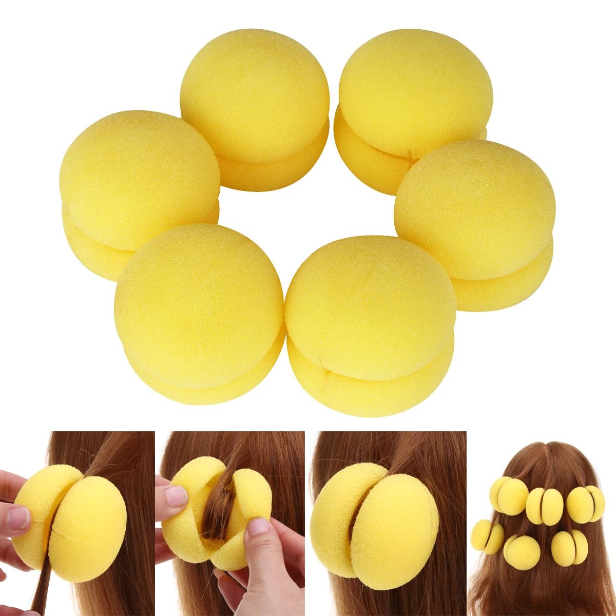 Волшебные бигуди для волос 6 шт./компл. завивки с шариками из пены домашнего