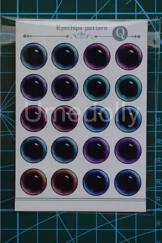 1pcs eye pattern Q DIY модифицированный глазной чип шаблон бумаги бесшовный подходит тонкий стеклянный глазной чип s для Blyth куклы наглазники аксессуары в виде глазного яблока - Цвет: 1pcs eye pattern Q