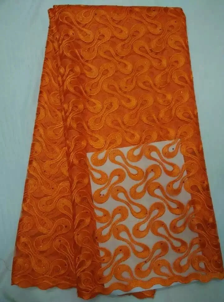 Чирок цвет Африканский французский кружевной ткани Тюль Нигерии Свадьба 5