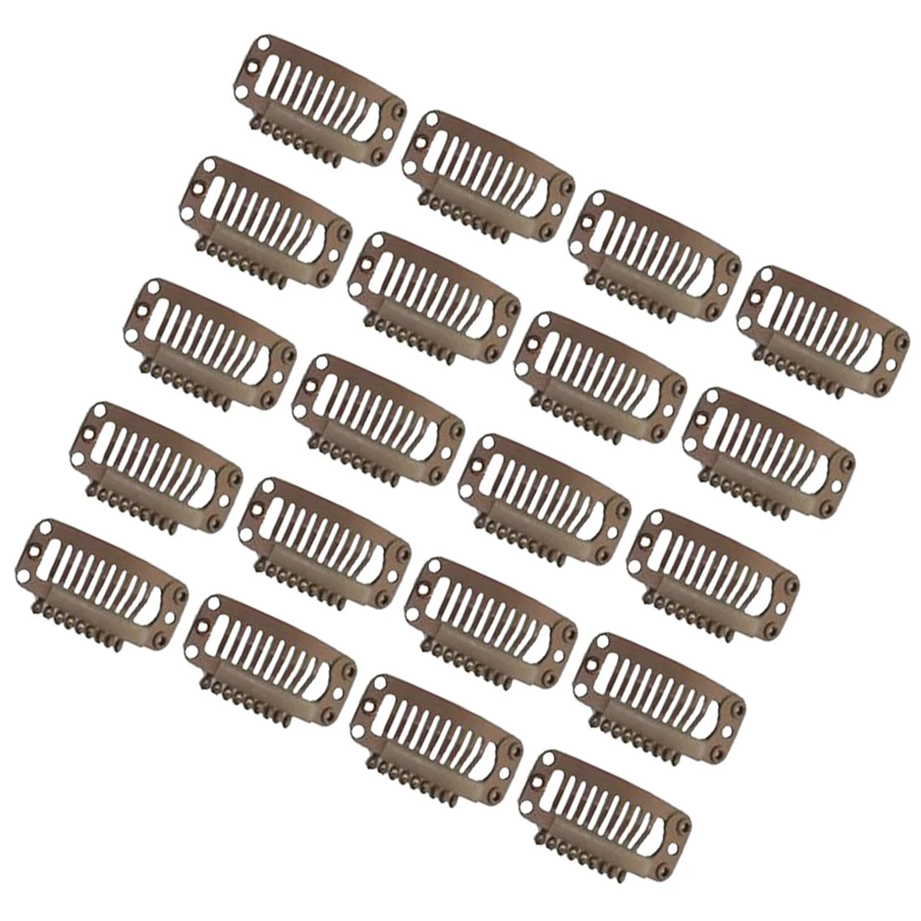 20 шт. заколки для наращивания волос зажимы париков средний зажим Remy 32 мм