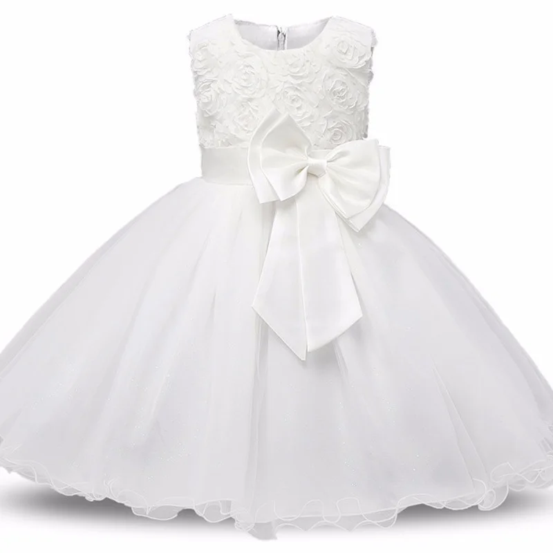 2019 г. Vestido платье принцессы с бантом и цветочным узором для маленьких девочек