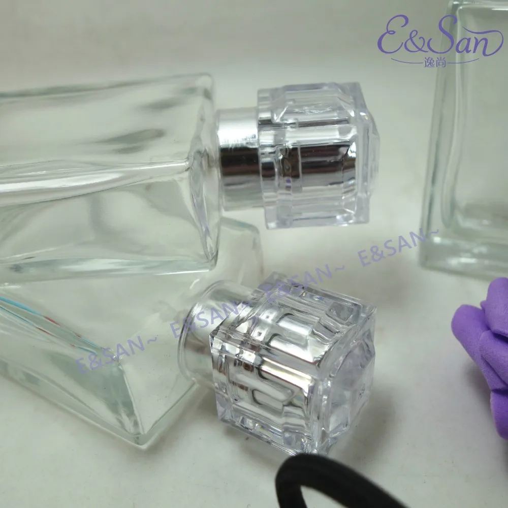 Женская квадратная стеклянная бутылка для духов косметическая емкость с