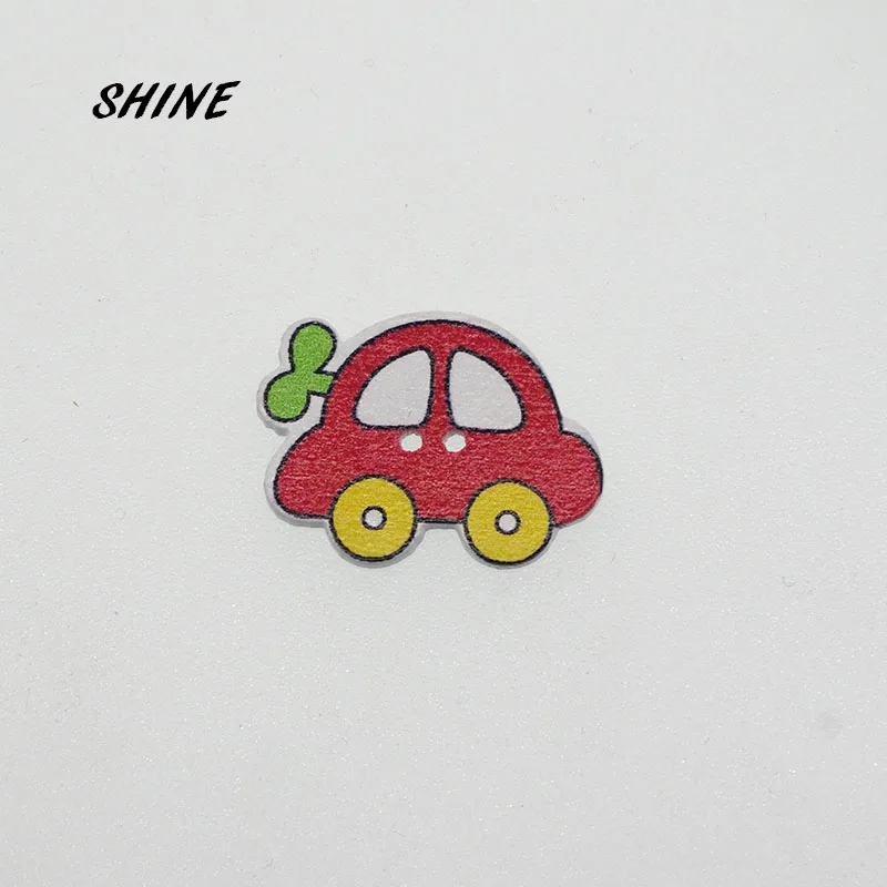 SHINE 100 шт. деревянные швейные пуговицы Скрапбукинг-жук в форме автомобиля с 2