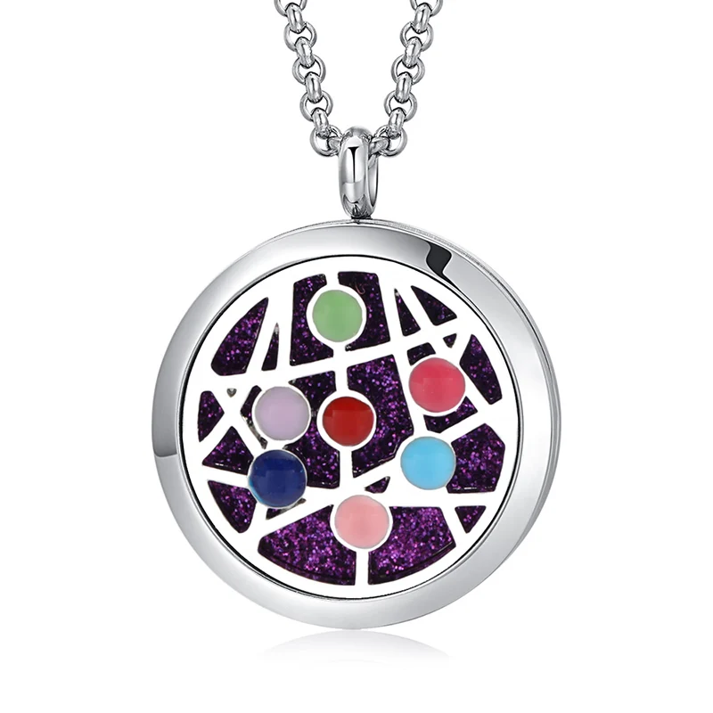 Семь цветов Высокое качество Арома диффузор ожерелье из нержавеющей стали кулон