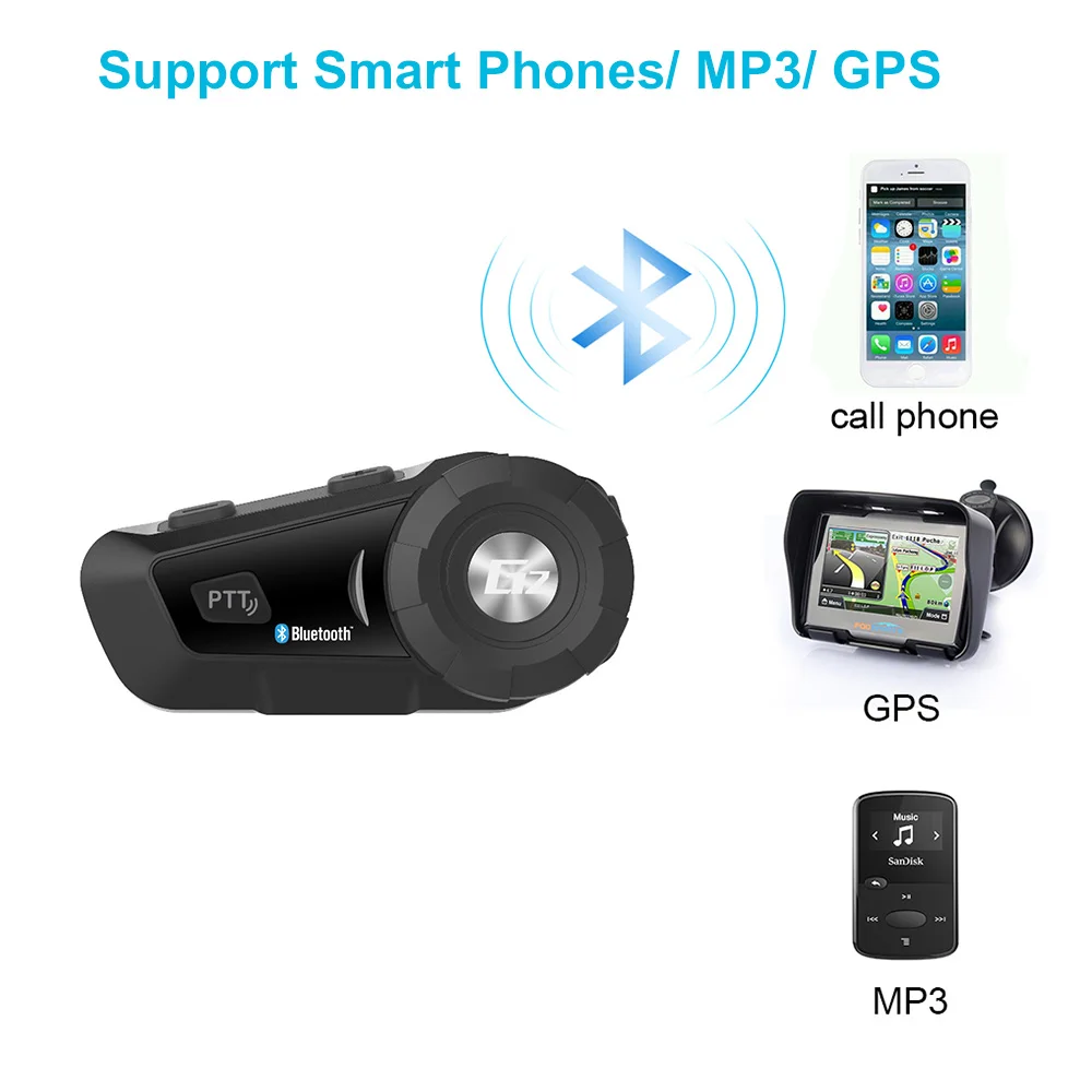 AiRide G2 мотоцикла Мото Шлемы гарнитуры Bluetooth Связь переговорные Водонепроницаемый