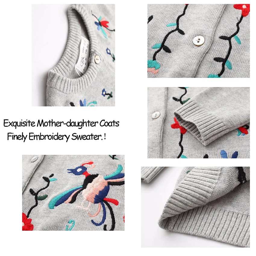 Семьи Сопоставления Одежда Теплые Свитеры для мамы и дочки Комплект Одежды
