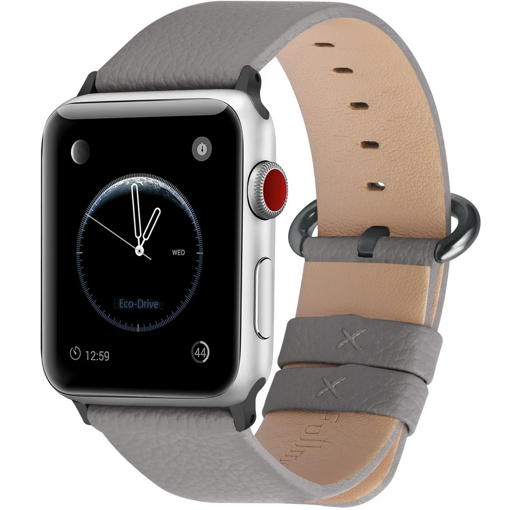 5 цветов, кожаный ремешок для Apple Watch, ремешок с застежкой из нержавеющей стали, браслет для часов 44 мм/40 мм/38 мм/42 мм для iWatch, ремешок 42 серии 3 и 2 и 1
