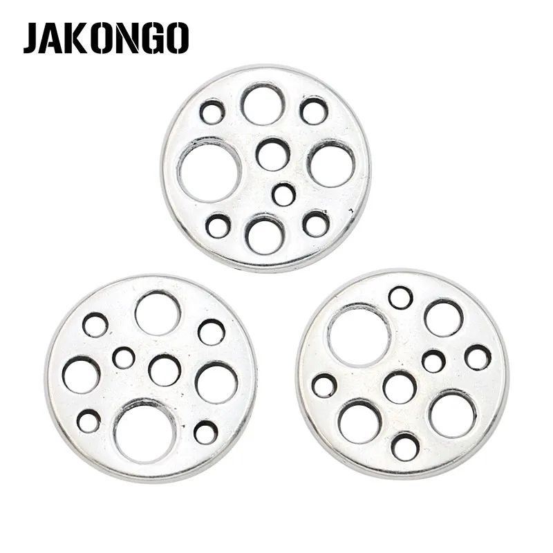 

Круглый соединитель JAKONGO, покрытый античным серебром, для изготовления ювелирных изделий, браслетов, аксессуаров ручной работы, 13 мм, 15 шт.