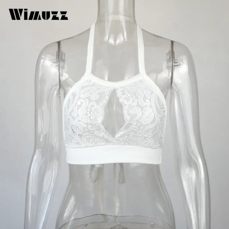 Wimuzz Chic Кружева Bralette Культур Топ Лето Женщины Белый Сексуальное Короткое Крючком