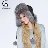 luxury fur hat women ear cap real fox fur hat soild whole fur hats high quality soft warm winter women hat for female