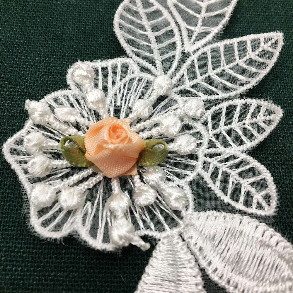 10 шт. шнурки в виде белых листьев и цветов|Кружево| |