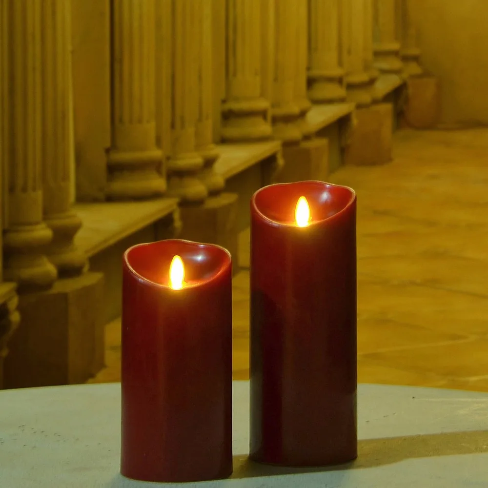 Красные мерцающие светодио дный свечи душистые bougie velas батарея работает