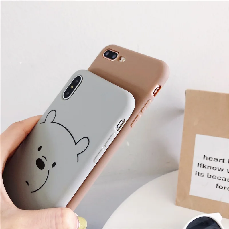 Мягкий силиконовый чехол с рисунком медведя для iphone x xs max милым медведем 6s 6 plus