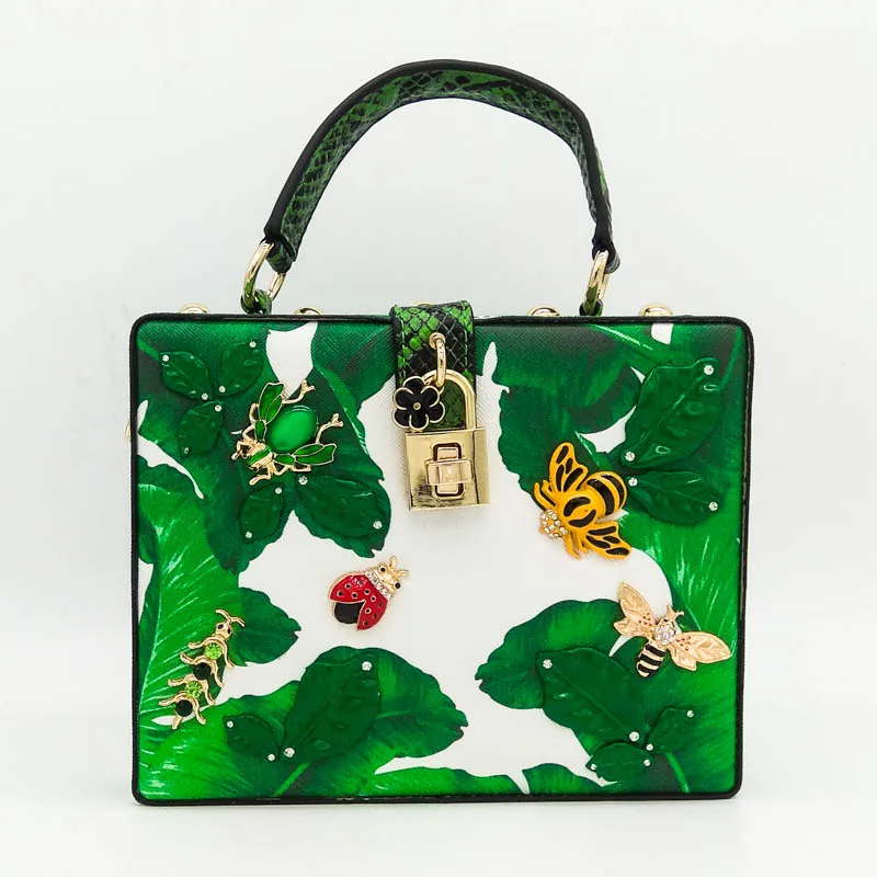 Green Banana Bag Boutique De FGG женские модные сумки через плечо с зеленым банановым листом, сумки с верхней ручкой, Женская Повседневная сумка через плечо - Цвет: Green Banana Bag