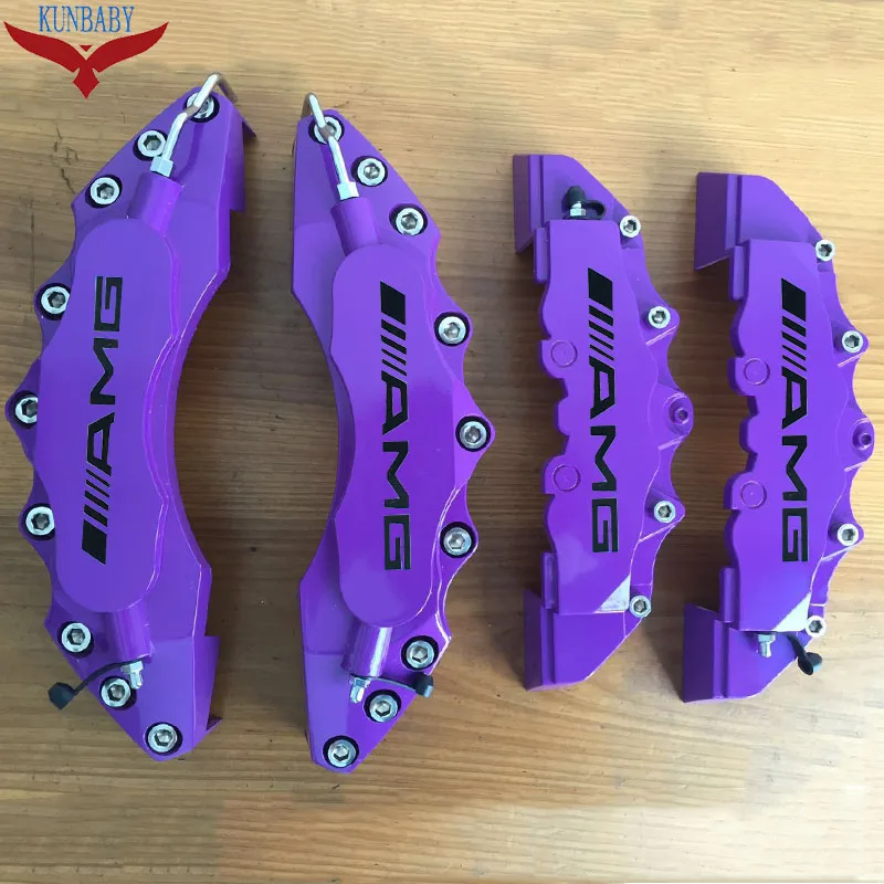 Purple 4 шт. ABS пластик пустой диск Тормозной суппорт крышки с бумагой черный AM G Размер XL& L модель 7 с серебряными винтами для Mercede s Ben z - Название цвета: Purple