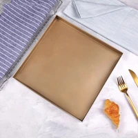 stainless steel square baking tray golden barbecue tray non stick cake roll baking tray baking tool kitchen supplies