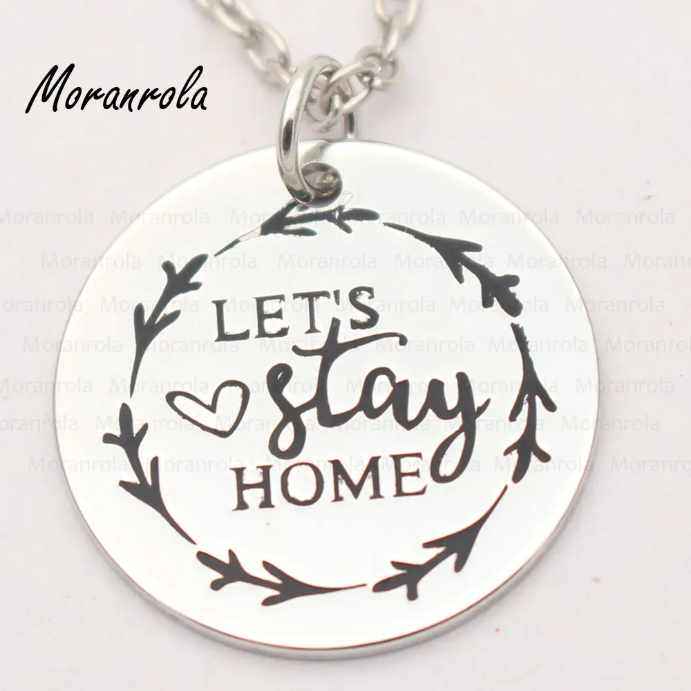 Медное ожерелье Let's Stay Home брелок с надписью home Очаровательное украшение для