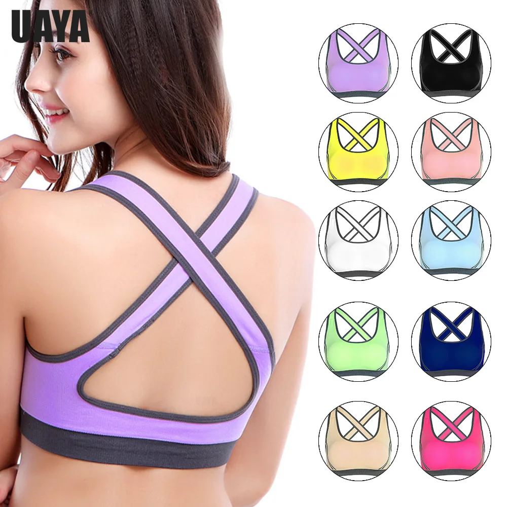 UAYA крест Йога спортивный бюстгальтер женский 10 цветов Professional фитнес топы