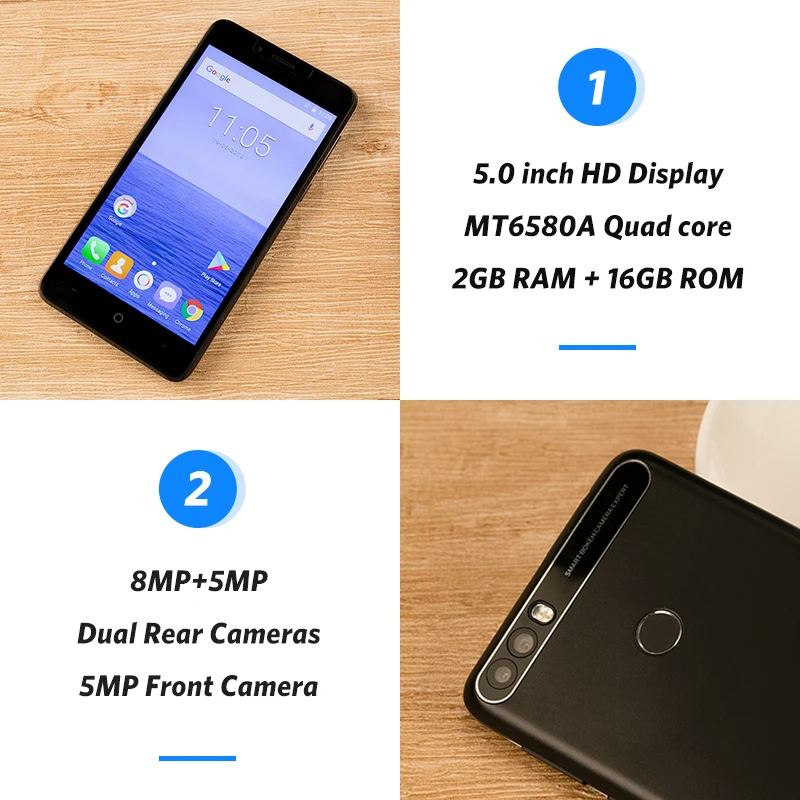 LEAGOO KIICAA мощность 5 0 дюймов мобильный телефон Android 7 двойной камера 4000 мАч MT6580A 4
