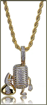 Прекрасный мультфильм аниме роль Пикачу Bling Iced Out хип хоп кулон для мужчин женщин цепочки и ожерелья Jewelry теннис цепи