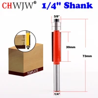1pcs 14 shank flush trim router bits for wood lengthened trimming cutters with bearing woodworking tool endmill