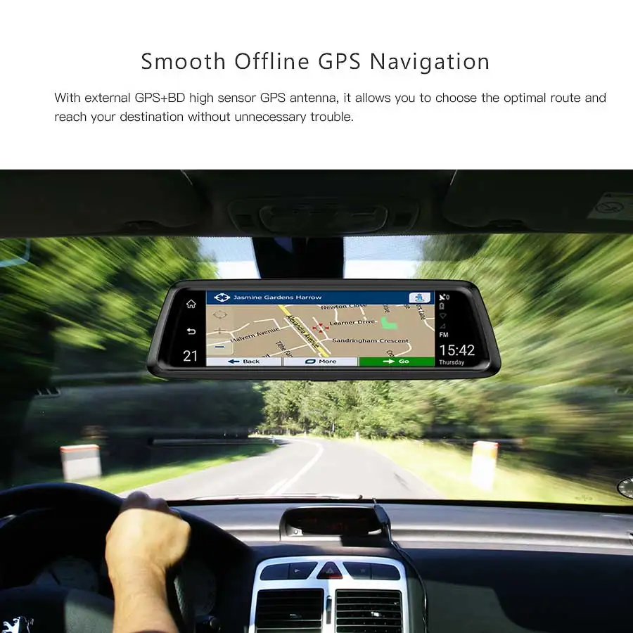 Olysine 10 'ƊG Android Автомобильный видеорегистратор GPS навигатор ADAS зеркало WiFi Dashcam