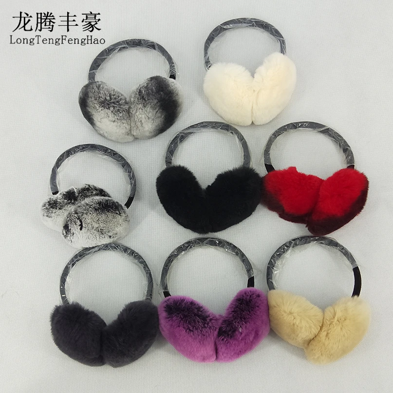

Women Winter Earmuffs Real Rabbit Fur Warm Earmuffs Lovely Earlap Russian Female Genuine Fur Plush Ear Muff Natural Fur