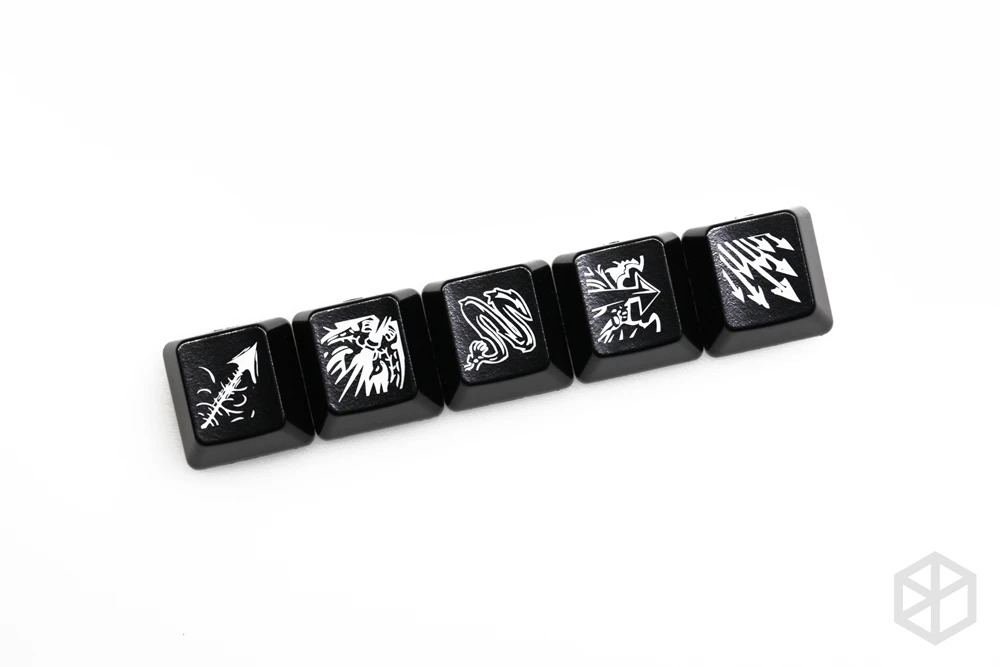 Black Varus x1 Новинка, блестящие колпачки для ключей ABS с гравировкой, блестящий черный красный r2 hero skill Ashe Caitlyn Tristana Varus - Цвет: Black Varus x1