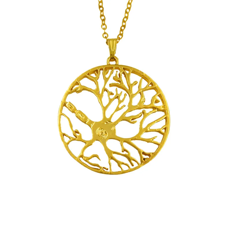 

Hot Wholesale Tree Of Life Pendant Necklace Women Geometric Necklace Science Biology Jewelry Round Cell Neuron Choker Necklace