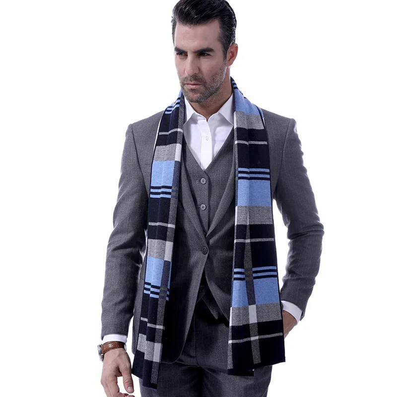 RUNMEIFA модный акриловый кашемировый шарф для мужчин зимний теплый Изящные вязаные