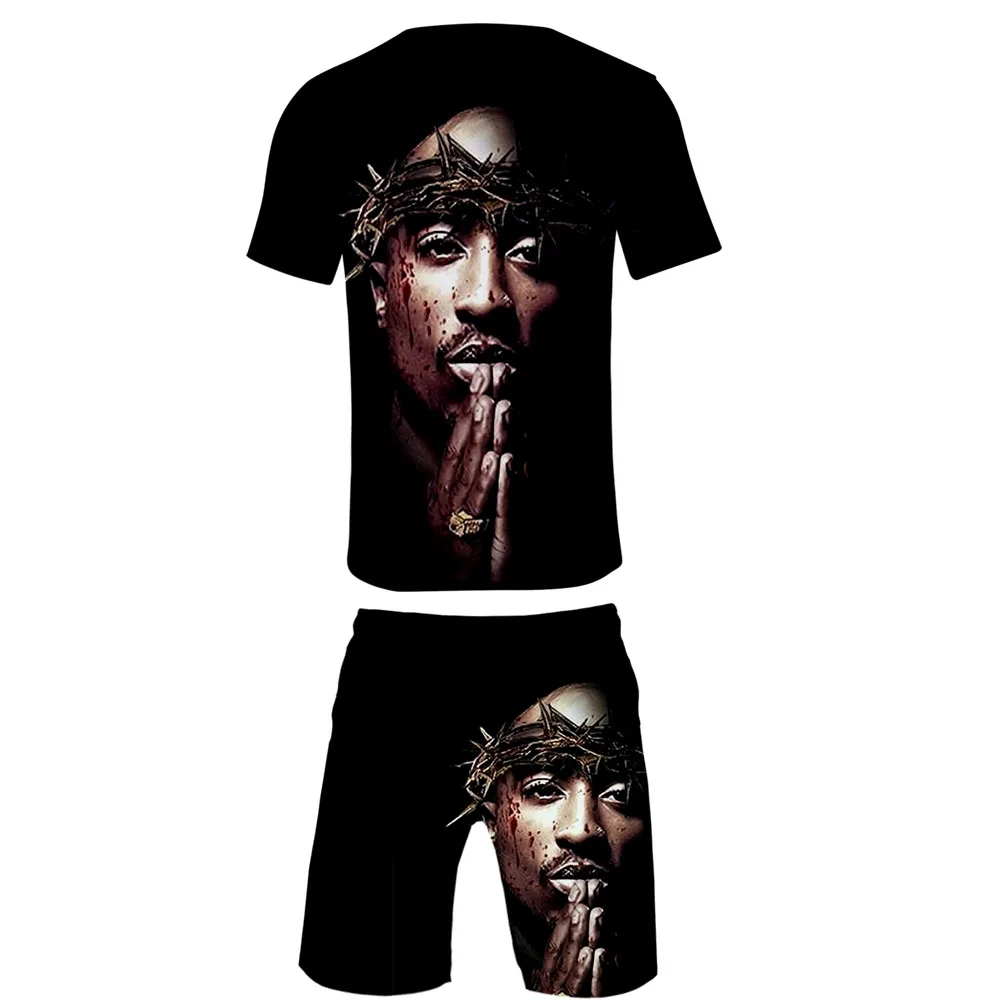 Комплект из 2 предметов TUPAC Повседневная футболка с коротким рукавом и 3D принтом