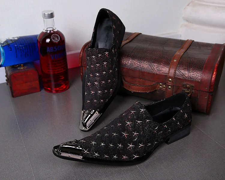 

Handmade Pointed Men's Shoes Black Leather Luxury Business Men's Shoes