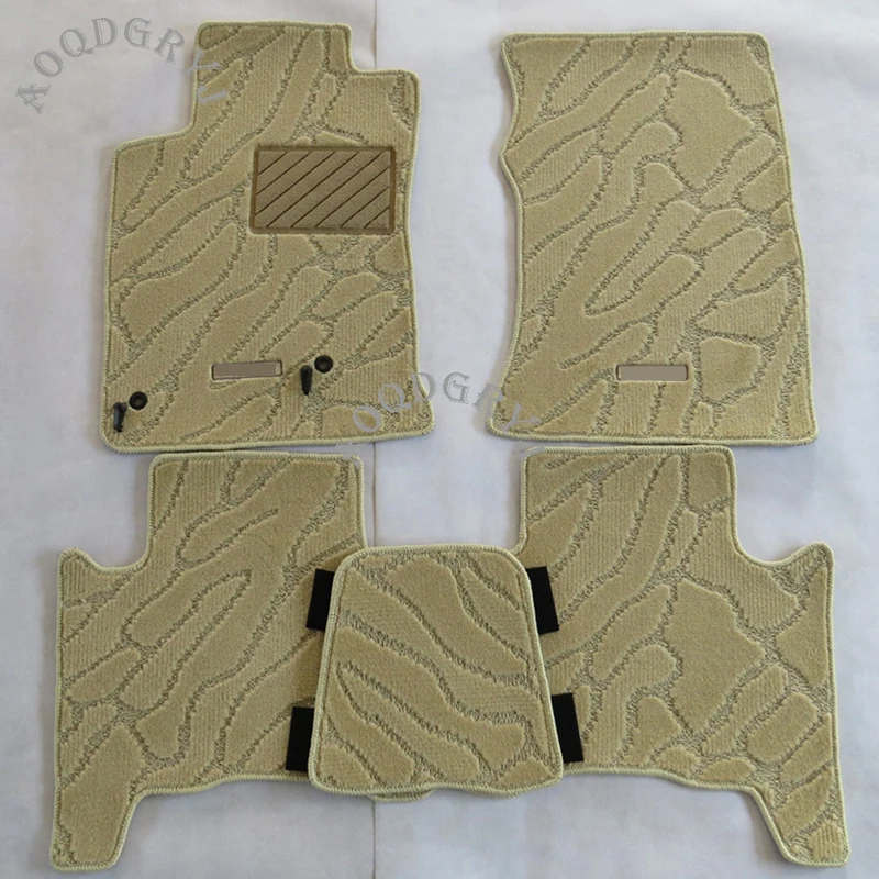 Beige 5pcs set Роскошные автомобильные коврики ковер для Toyota Land Cruiser Prado FJ120 120 2003-2009 Автомобиль Средства для укладки волос - Название цвета: Beige 5pcs set