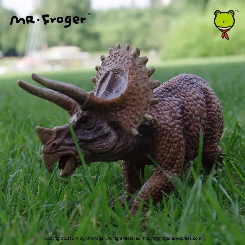 Фото Mr.Froger модель трицератопса игрушка пластиковый милый динозавр Твердые Классические игрушки для детей Древние животные зоопарки модели Юрск... №4
