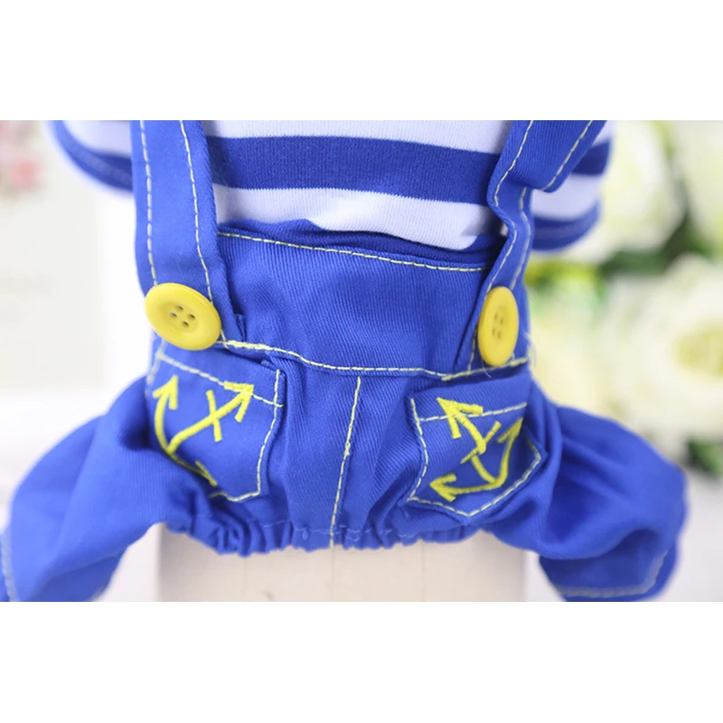 2018 новый джинсовый комбинезон в полоску морском стиле для собак и щенков 2 цвета